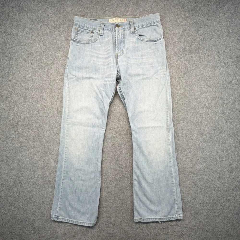 Levis 527 Jeans Mens 31x30 Blue Cotton Bootcut Western Rips Denim Pants Y2K